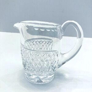 Waterford Crystal Creamer Pitcher Diamond Crosshatch 4"‎ Tall Discontinued EUC